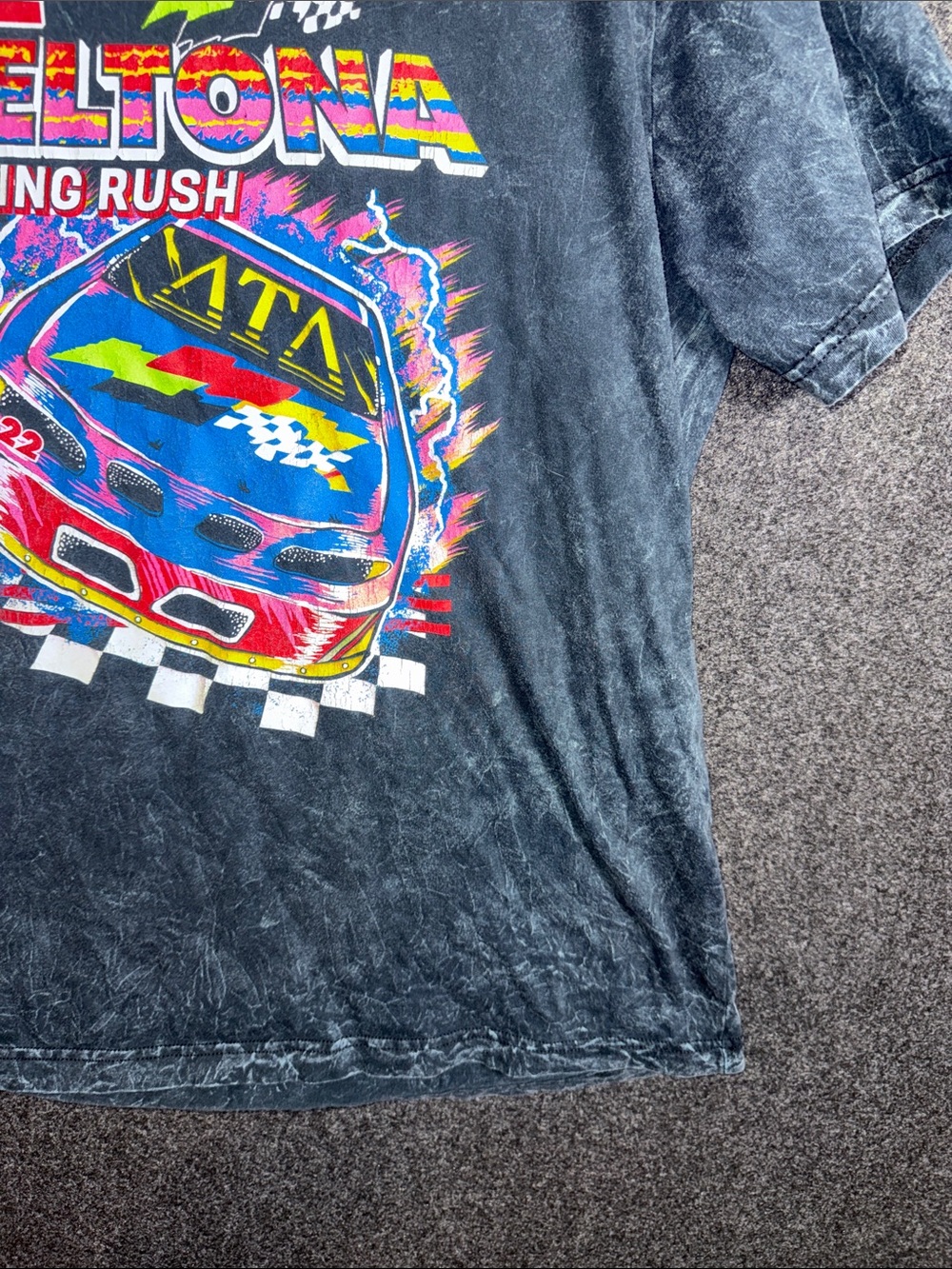 Men’s Deltona 'Spring Rush' Graphic Tee - Black with Multicolor Print - Picture 4 of 7